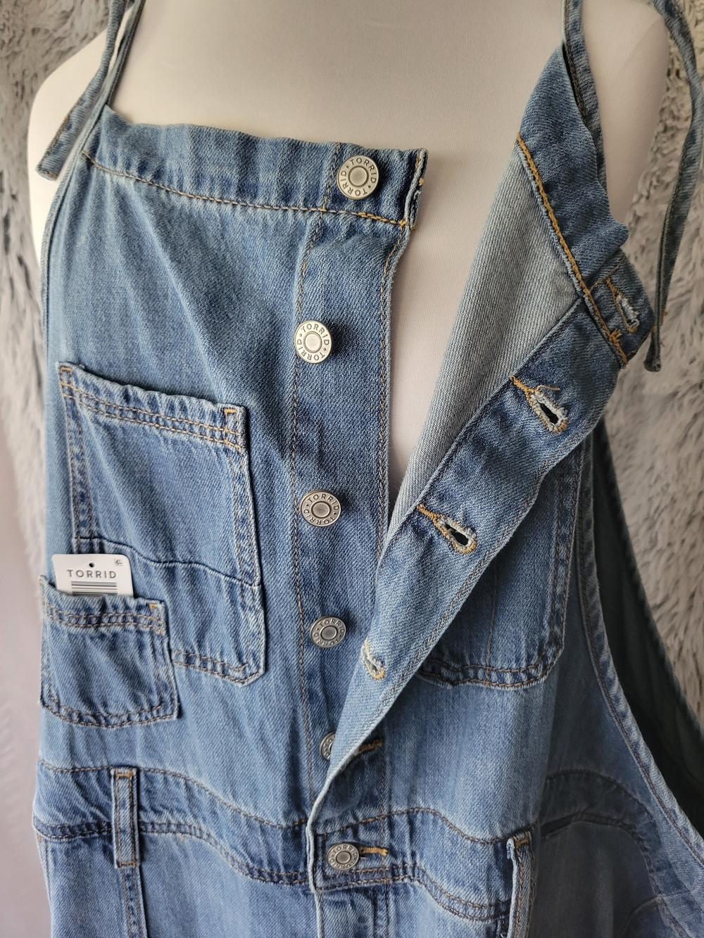 torrid Light Wash Denim Overalls - Picture 11 of 16